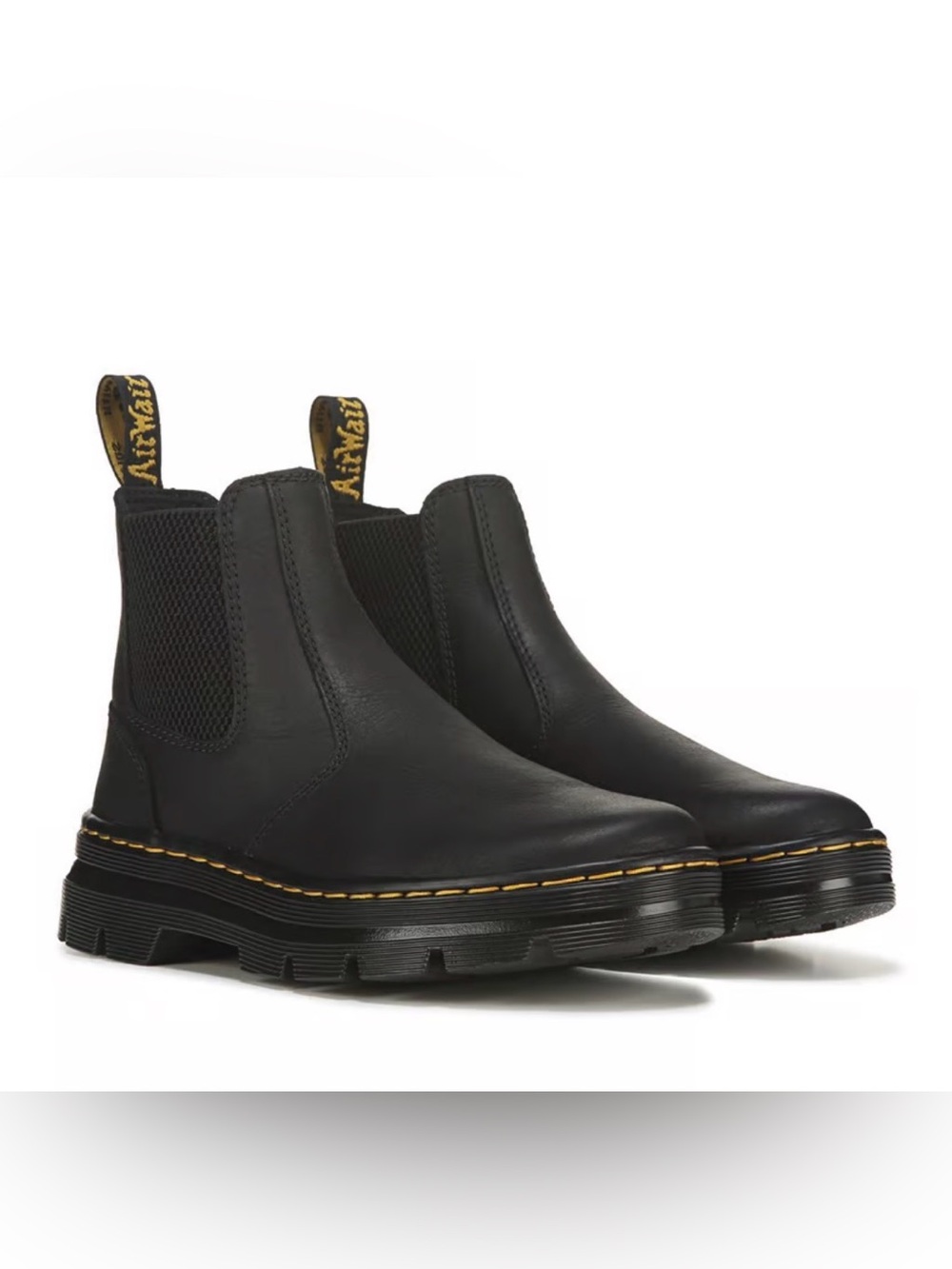 Dr. Martens Embury Chelsea Black Leather Boots EUC Womens Sz 8 Men Sz 7
